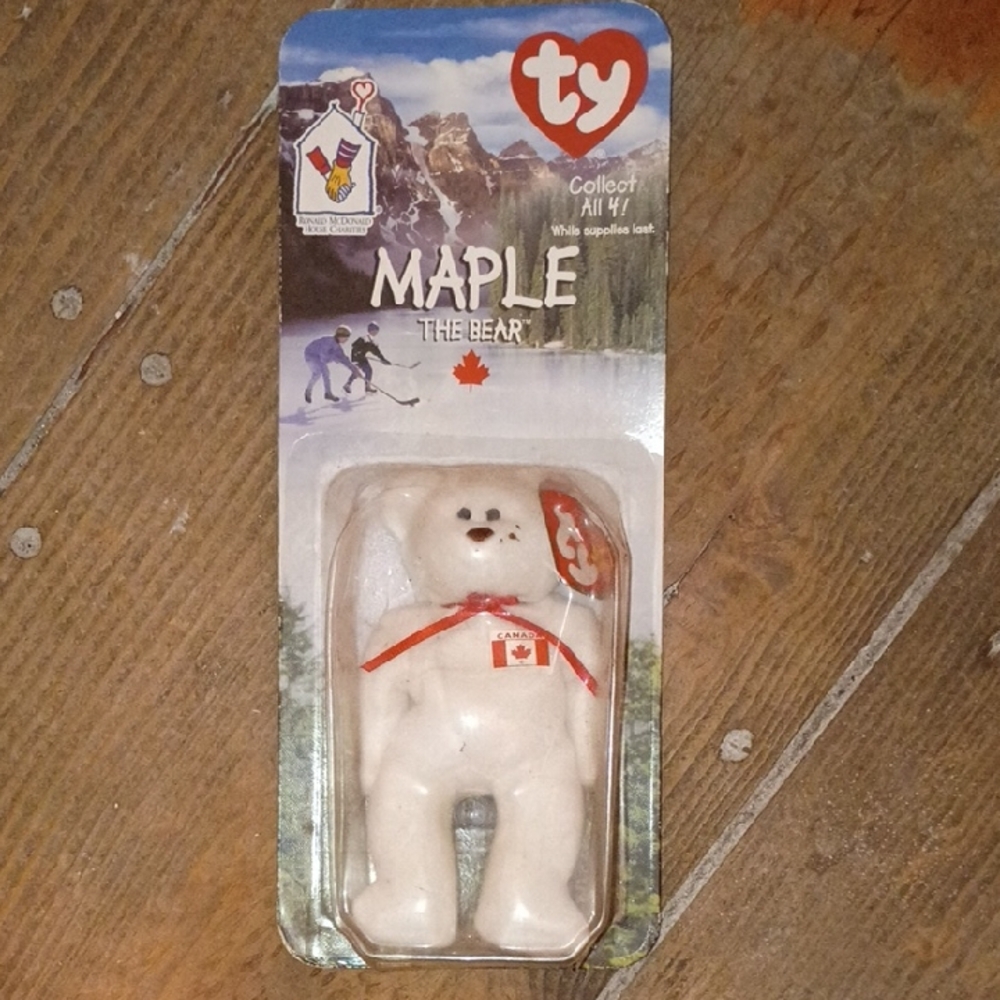 Ty Maple the Bear with Red Ribbon
